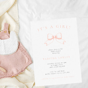 Invitation Vintage Coquette Bow C'est un Baby shower roux fil