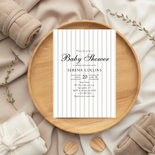 Invitation Vintage Country Club Baby shower de taille rayée