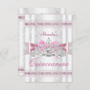 Invitation Vintage Damask Quinceanera 15e anniversaire fêtrem