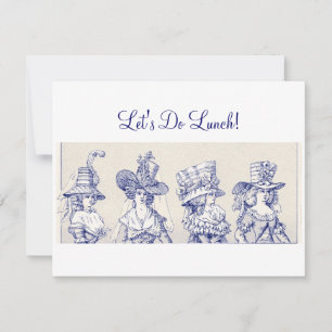 Invitation Vintage Dames Fabuleux Casquettes Déjeuner sur mes