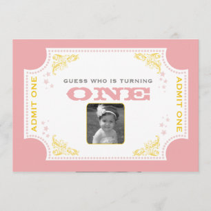 Invitation vintage d'anniversaire de cirque de