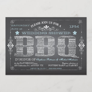 Invitation vintage de BBQ de wedding shower de