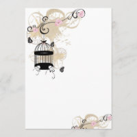 Invitation vintage de cage à oiseaux