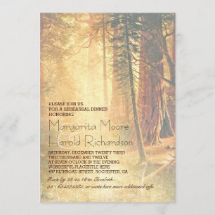 Invitation vintage de dîner de répétition d'arbres