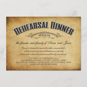 Invitation vintage de dîner de répétition de