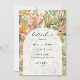 Invitation vintage de douche tropicale à nuptiale