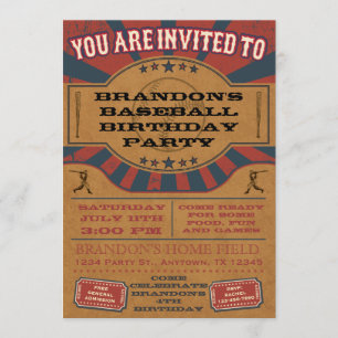 Invitation vintage de fête d'anniversaire de