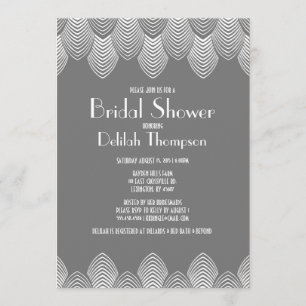 Invitation vintage de Fête de la mariée d'art déco