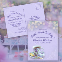 Invitation vintage de Fête des mariées de thé