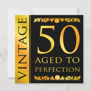 Invitation vintage de fête du 50e anniversaire