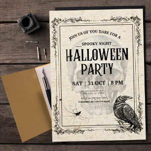 invitation vintage de la fête d'Halloween, costume