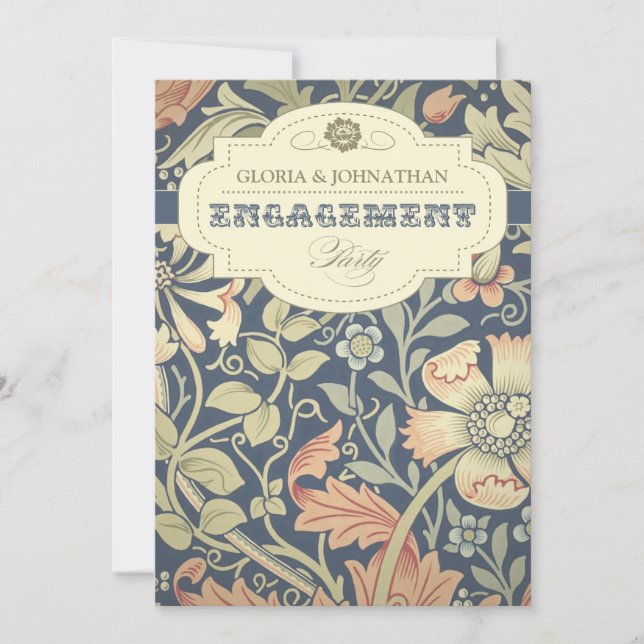 invitation vintage de la partie d'engagement (Devant)
