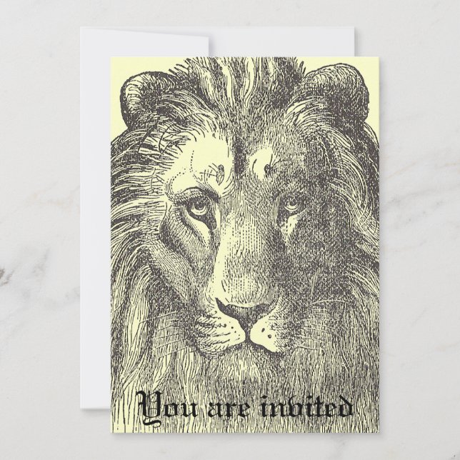 Invitation vintage de lion (Devant)