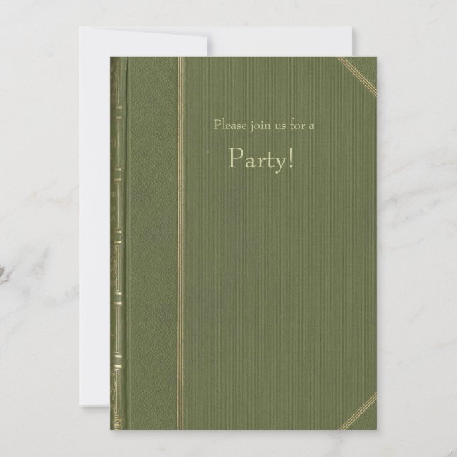 Invitation vintage de Livre vert (Devant)