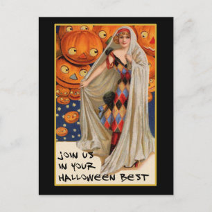 Invitation vintage de partie de Halloween avec le