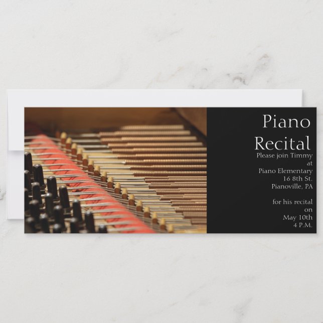 Invitation vintage de piano (Devant)