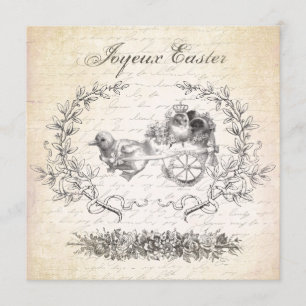 Invitation vintage de poulets de Pâques
