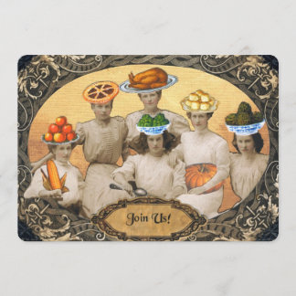 Invitation vintage de thanksgiving