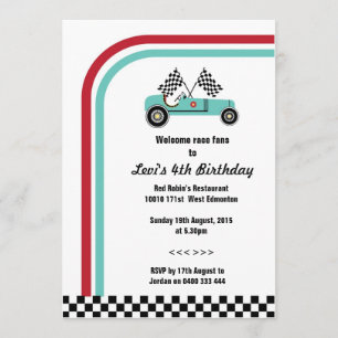 Invitation vintage de voiture de course