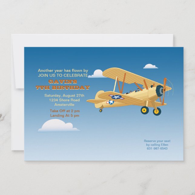 Invitation vintage de vol (Devant)