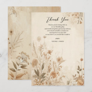 Invitation Vintage Delicate Floral Botanical Mariage Boho