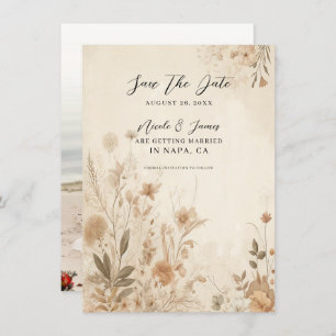 Invitation Vintage Delicate Floral Botanical Mariage Boho
