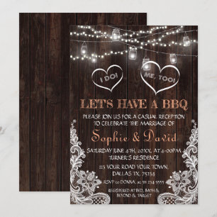 Invitation Vintage dentelle String éclairs Vieux barbecue I D