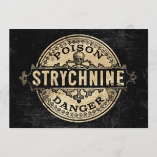 Invitation vintage d'étiquette de poison de style