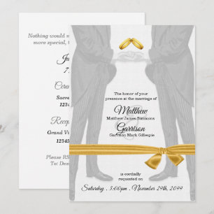 Invitation Vintage deux chambres Mariage gay