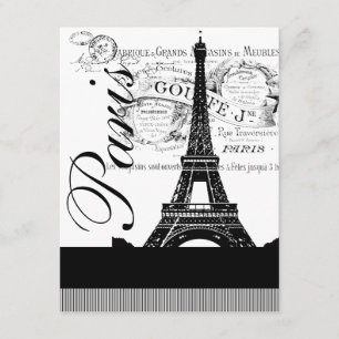 Invitation vintage d'illustration de Tour Eiffel
