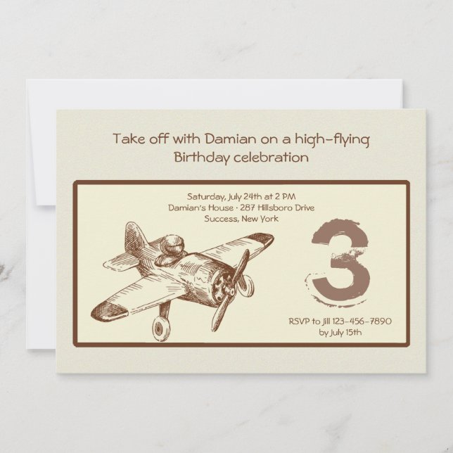 Invitation vintage d'insecte (Devant)