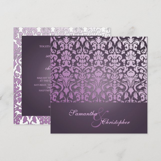 INVITATION VINTAGE+DOMMAQUES ROMANTIQUES/POURPULAIRE/INVITATI (Devant / Derrière)