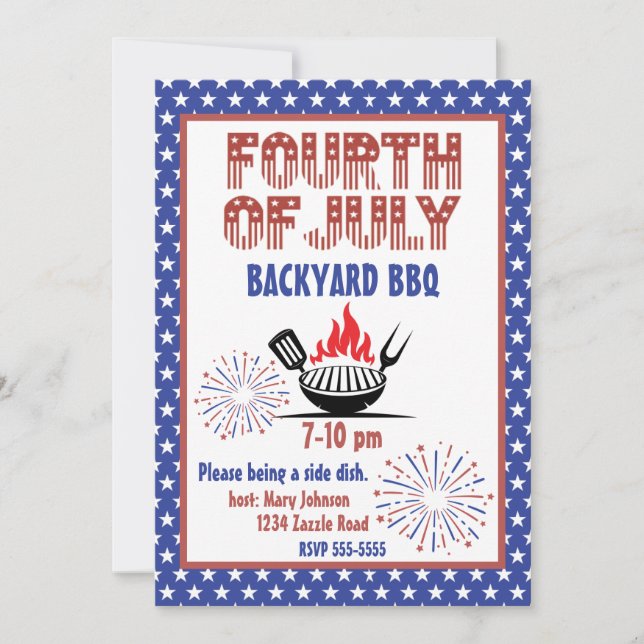 Invitation vintage du 4 juillet (Devant)