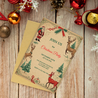 Invitation Vintage Elegant Christmas Party