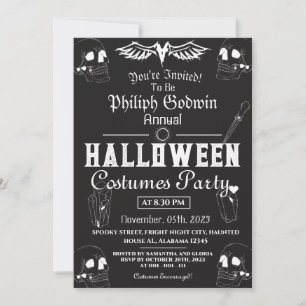 Invitation Vintage Elegant Gothique Halloween Costume Party