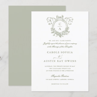 Invitation Vintage Élégant Mariage de ruban à ruban à poignet