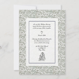 Invitation Vintage Elegant Mariage indien