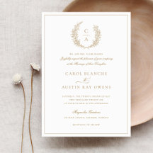 Vintage Elegant Wreath Gold Mariage frontière