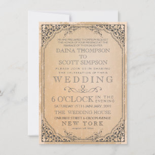 Invitation Vintage Elegree Frame Frame Border Mariage