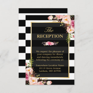 Invitation Vintage Enveloppement Floral Frappes Réception de 