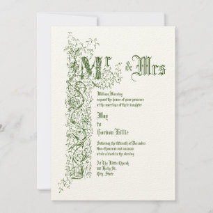 Invitation Vintage époque victorienne 1839 Floral Border Mari