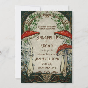 Invitation Vintage Fairytale Art Nouveau Mariage