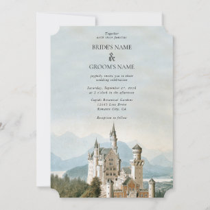 Invitation Vintage Fairytale Castle Rustic Forest Mariage