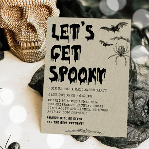 Invitation Vintage fête costumée d'Halloween pour adultes