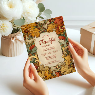 Invitation Vintage fête de Thanksgiving d'Acorn