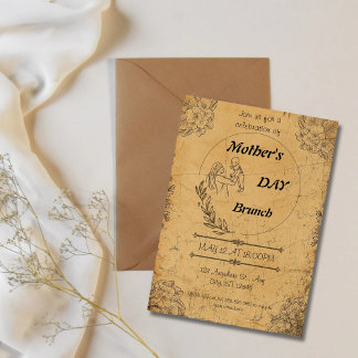 Invitation Vintage, Fête des Mères Délice Vous êtes Invité,fê