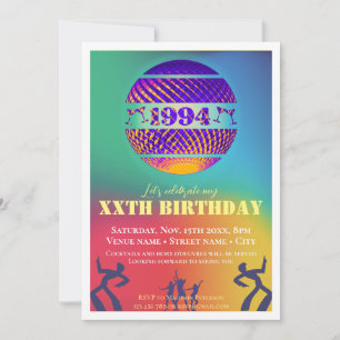 Invitation Vintage fête du 30e anniversaire de 1994