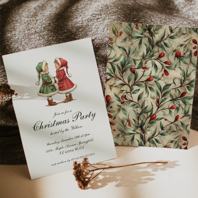Invitation Vintage fête traditionnelle de Noël (Créateur téléchargé)
