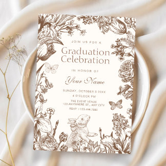 Invitation Vintage floral botanical graduation
