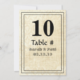 Invitation Vintage Floral Damask Burlap Mariage Tableau No.